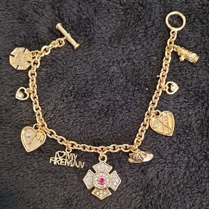 Bradford Exchange Gold Plated Charm Bracelet with 9 Gold Plated Charms